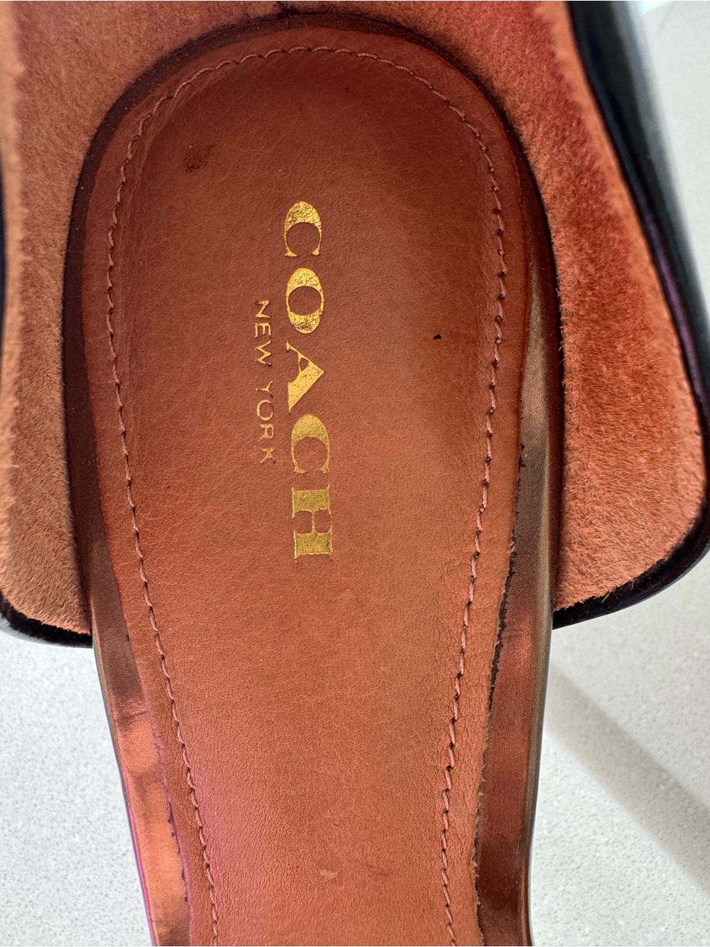 Coach Leopard-Print D'Orsay Pumps with Gold Plate - Picture 3 of 4